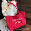 Bolso de Lona con Estampado de Letras para Mujer 2026 Nuevo Moda de Verano Bolso Tote Estilo Universitario Gran Capacidad Bolso de Hombro Tendencia