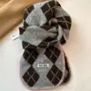 Cachecol de Lã Tricotado em Ponto Diamante para Mulheres no Outono e Inverno Estilo Coreano de Alta Qualidade Aquececido Espesso e à Prova de Frio Cachecol de Pescoço