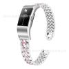 Adequado para Fitbit charge2 pulseira de relógio inteligente nova pulseira de liga de zinco de cinco esferas de três fileiras