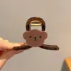 Grampo de Cabelo Elegante de Alta Qualidade para a Parte de Trás da Cabeça Feminina Grampo Grande de Tubarão em Acrílico Presilha Grampo de Laço Outono e Inverno Acessório de Cabeça