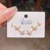 Verano nuevo chapado en oro real exquisitos tres pares de aretes pequeños de alto sentido pequeños frescos dulces aretes de temperamento combinables