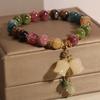 Nuevo Pulsera de Turmalina Colorida Ins Nicho Colgante Orquídea Suzuki Pulsera Ruyi de Cristal para Regalo de Novia