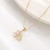 Nuevo Collar Mujer Joyería de Moda Ópalo Trébol Estilo Chino Joyería Transfronteriza Colgante Chapado en Oro Mayoreo