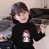 Camiseta Térmica de Manga Larga Cálida por Ambos Lados con Cuello Medio Alto Versátil para Niñas Capa Base Otoño e Invierno Nuevo Estilo de Moda Semi-Popular