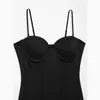 Moda Feminina Transfronteiriça Verão 2026 Estilo Europeu e Americano Versátil Slim-Fit Alça Fina Bodycon Vestido Exquisito para Mulheres A670053