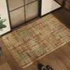 Tapete de chão retrô para banheiro, absorvente e de secagem rápida, antiderrapante, adequado para vasos sanitários e banheiros, feito de trama de linho durável