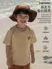 Conjunto Esportivo de Verão 2026 para Meninos Wulibuyi, Camiseta Casual Simples de Manga Curta com Shorts Listrados Color Block para Crianças