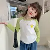 Camiseta Básica de Cuello Redondo para Niñas Moda Primavera y Otoño 2026 Manga Larga Popular para Niños y Bebés con Dobladillo Curvo