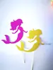 2019 Nueva Moda serie de tarjetas de sirena fiesta de cumpleaños pastel tarjeta de bambú punto papel con purpurina