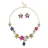 Collar y Pendientes Exagerados de Aleación Transfronterizos Europeos y Americanos Set de Joyería para Novia Boda Accesorios de Joyería Completamente Diamantados Joyería para Fiesta