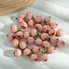 Ramo de Rosas Artificiales Bud DIY Materiales y Accesorios para Hacer Flores de Muñeca Mini Capullos de Té Sombrero de Paja Adorno para Pasador de Cabello