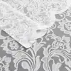 Comercio Transfronterizo Más Vendido Encaje de Punto de Urdimbre Borde Doble con Cuentas Tul Cola de Fénix Paisley Perforado Varilla Cortinas de Encaje Blanco Transparentes