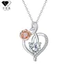 Knn-177 Collar de Rosa con Forma de Corazón para Mujer Dibujos Animados Joyería Transfronteriza Diseño Original de Nicho Colgante Venta al por Mayor