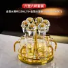 Novo conjunto dispensador de copos de licor de vidro de luxo de alta qualidade para uso doméstico, copo de bala criativo com folha de ouro, utensílios de vinho de dose única