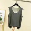Colete térmico de veludo masculino outono e inverno à prova de frio roupa íntima forrado com fleece espesso cor sólida colete colete top