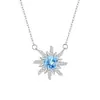 Colar GiraSol Brilhante de Prata Esterlina S925 com Ametista Natural Pingente de Peridoto e Topázio para Mulheres Corrente de Clavícula de Luxo Acessível