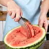 Herramienta para cortar sandía al por mayor del fabricante, cortador de frutas, rebanador de sandía de acero inoxidable, herramienta de cocina multifuncional