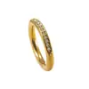 Anillos de Acero Inoxidable de Moda Europeos y Americanos, Anillos Lisos de Moda con Anillos de Diamante para Mujer, Anillos de Pareja Chapados en Oro de 18K, Joyería de Acero de Titanio