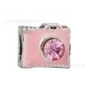 Bola de lama grande buraco liga de zinco rosa com pingente de contas de strass pulseira faça você mesmo. O colar. Corda trançada