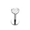 Argola Labial F136 de Titânio Multiformato Coroa Crescente Coração Aranha Brincos de Moda Versáteis para Mulheres