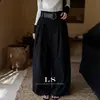 Ls Nueva MarcaEtiqueta Negra Minimalista Gran Marca Principios de Primavera Nueva Moda Minimalista Pantalones Casuales Versátiles de Pierna Ancha 30309