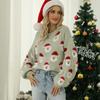 Transfronterizo 2026 Otoño e Invierno Nuevo Conjunto Navideño Suéter de Punto con Cabeza de Santa Claus Suéter Pulóver para Mujer Europeo y Americano Suéter Navideño de Venta Caliente