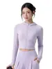 Chaqueta deportiva corta para mujer, corte ajustado, top de fitness adelgazante, prenda exterior con capucha y cremallera, ropa de manga larga para Pilates y yoga
