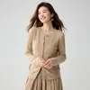 Cárdigan de Cashmere Tejido en Cable de Estilo Clásico, Nueva Colección Otoño/Invierno 2026, Cuello Redondo, Elegante Prendas de Abrigo de Un Solo Botón