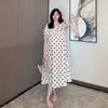 Nuevo Vestido de Maternidad 2024 Verano Gama Alta Estilo Coreano Elegante Cuello Cuadrado Holgado Talla Grande Moderno Vestido para Salir de Mamá