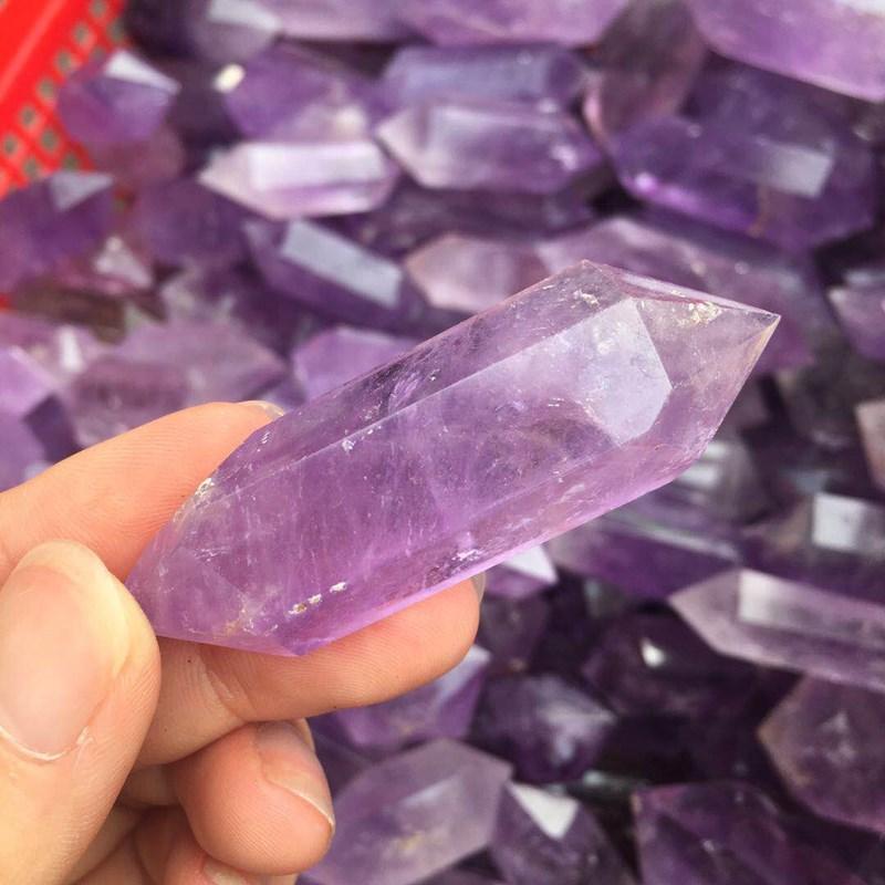 Amethyst crystal wand double p