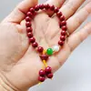 Promoção Imperdível Novo Estilo Pulseira de Anel Único 0,8 cm Pulseira de Imitação de Cinábrio Pulseira Feminina Zijin Jujuba Vermelha Tom Vibrante Produtos de Bem-Estar ao Vivo