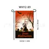 Bandera de Jardín de Halloween de Dibujos Animados Transfronteriza Estampado de Lino Exterior Bandera Pequeña Decoración de Patio Bandera Amazon Bandera Colorida