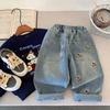 Jeans para Niños 2026 Nuevo Estilo Otoño Pantalones Largos para Niños Bordados Elegantes Sueltos Modernos Pantalones para Niños