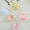 Accesorios Pequeños de Resina de Oso de Dibujos Animados Transparentes, Pinzas para el Cabello de Conejo Pequeñas, Adornos Pequeños de Bricolaje, Accesorios para el Cabello de Pegamento de Crema