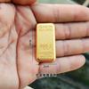 Lingote pequeño de oro arena, simulación sólida, mini lingote de aleación con superficie brillante, pequeños adornos, regalos chinos, artesanías de metal