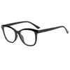 Gafas Negras Ojo de Gato Montura Grande Lisas Anti Luz Azul para Rostros Cuadrados y Redondos, Efecto Adelgazante, Se Pueden Montar Lentes Graduadas, Estilo Europeo y Americano para Mujer