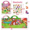 Livro de Adesivos de Gelatina Castelo Mágico Transfronteiriço para 3 a 6 Anos, Livro Silencioso Lavável, Adesivos Infantis de Desenho Animado, Tema Meninas