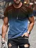 Camiseta Masculina Mais Vendida Estampa 3D Gradiente Simples Tendência da Moda Tamanho Europeu Manga Curta Casual Roupa de Verão
