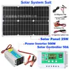 Painel solar 25W portátil para armazenamento de energia ao ar livre sistema solar completo inversor 500W controlador