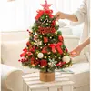 2025 Nuevo Hogar Adornos de Escritorio Pequeños Paquete de Materiales DIY Decoración Estilo Navidad Árbol de Navidad