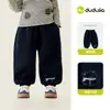 Compra 2 pares de pantalones de entrenamiento para ir al baño, obtén 3 yuanes de descuentoPantalones largos de forro polar para niños Dududu, pantalones gruesos de invierno para niños, ropa de invierno