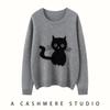 Suéter de Cashmere Estilo Coreano Feminino Gola Redonda Pulôver Suéter Tricotado Solto Emagrecedor Versátil Suéter de Lã Kitten Tricotado Atacado