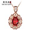 Nueva moda hueco amor colgante de flor en forma de corazón Libro Rojo pequeño venta caliente colgante de rubí diamante completo colgante de flor simple