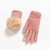 Novas Luvas à Prova de Frio com Tela Sensível ao Toque para Homem, Luvas de Lã Tricotada Grossa de Inverno, Camada Dupla Espessada para Ciclismo à Prova de Vento