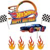 Tarjeta de inserción para pastel de fiesta de cumpleaños con temática de historia de coches, serie de vehículos todoterreno, tarjeta de inserción para decoración de pastel de cumpleaños, INS