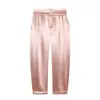Item Quente Transfronteiriço do AliExpress Nova Coleção Primavera 2026 Blusa de Cetim de Seda Decorada com Botões 7040516 Calça Plissada 7816516