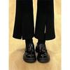Zapatos pequeños de cuero estilo coreano para mujer 2023 Primavera Nuevos Estilo británico jk Tacón grueso Suela gruesa Mocasines Preppy Zapatos individuales ins
