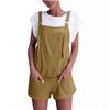 Overol de Verano Transfronterizo de Ebay con Bolsillos, Cintura Alta Mezcla de Algodón Casual Versátil Moda Patchwork Shorts