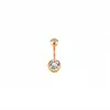 Joyería Clásica para Piercing de Ombligo con Diamantes de Doble Cabeza, Estilo Europeo y Americano, Acero Inoxidable 316 Circonita Anillo de Ombligo para Piercing Corporal Más Vendido