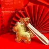 Producto Más Vendido en el Año del Caballo: Llavero de Oro Puro 999 "Hazte Rico al Instante", Colgante de Bolsa de Dibujos Animados, Adecuado para Regalar, Transmisiones en Vivo y Promoción de Negocios